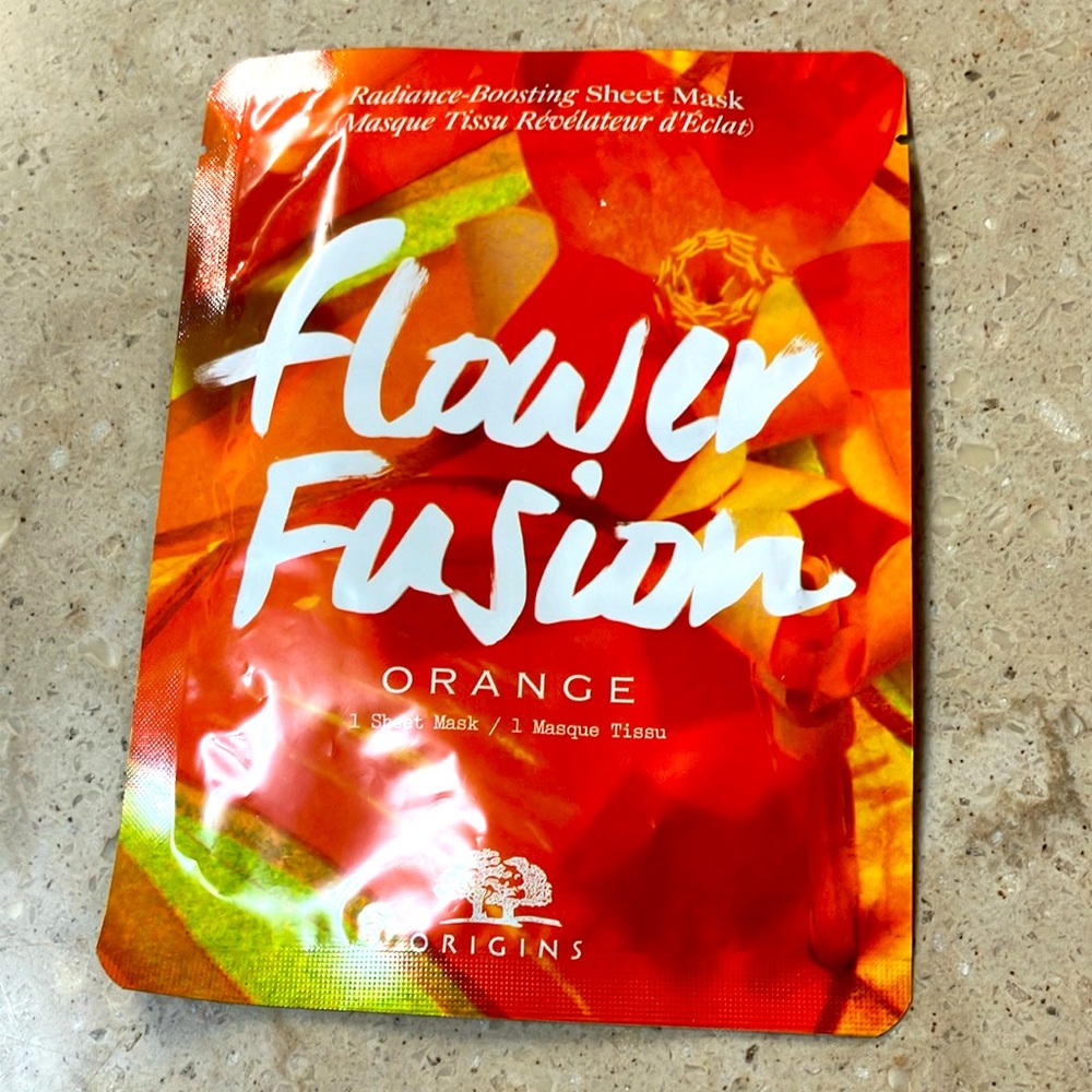ORIGINS FLOWER FUSION Orange Radiance-Boosting Sheet Mask CLEAN BEAUTY